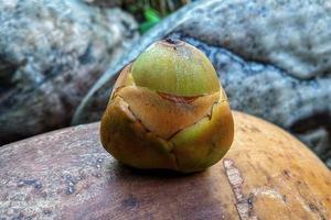 Small young coconuts.  It is a ripe coconut fruit flower and is fit for consumption. photo