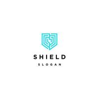 Labirynth shield logo icon design template vector