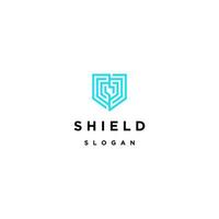 Labirynth shield logo icon design template vector