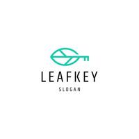 Leaf key logo icon design template vector