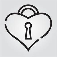 Isolated Lock Heart Outline Icon Unlimited Scalable Vector Graphics