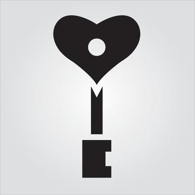 Isolated Key of Heart Glyph Icon Unlimited Scalable Vector Graphics