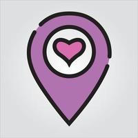 Isolated Love Map Pin Scalable Vector Graphics