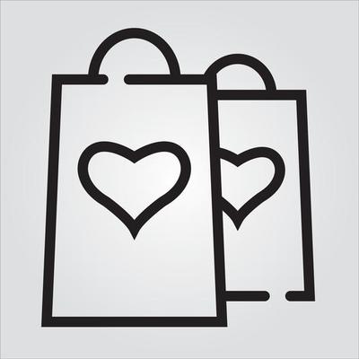 Isolated Shopping Bag Outline Icon Unlimited Scalable Vector Graphics