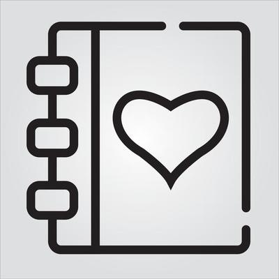 Isolated Diary of Love Outline Icon Unlimited Scalable Vector Graphics