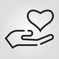 Isolated Love Hand Outline Icon Unlimited Scalable Vector Graphics