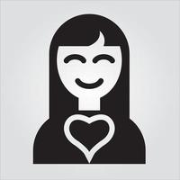 Isolated Smiling Woman with Love Glyph Icon Unlimited Scalable Vector Graphics