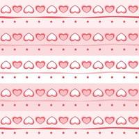 Vector - Abstract seamless pattern of many hearts, dot and line on pink and white background.