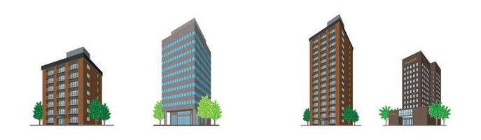 Building icons set vector eps 10