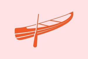 Canoe Simple Icon Kayak Fishing Boat. vector