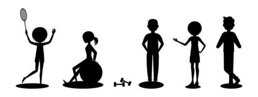 Set of people silhouettes vector eps 10