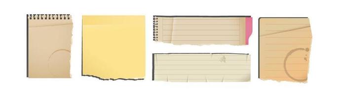 papel de cuaderno con bordes rasgados pegados en fondo gris. hojas rosas de papeles para notas, notas adhesivas