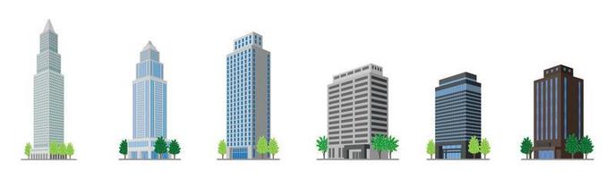 Building icons set vector