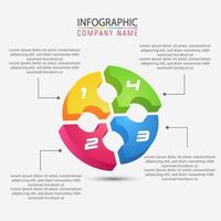 vector de 4 elementos de infografía moderna con modelo único.