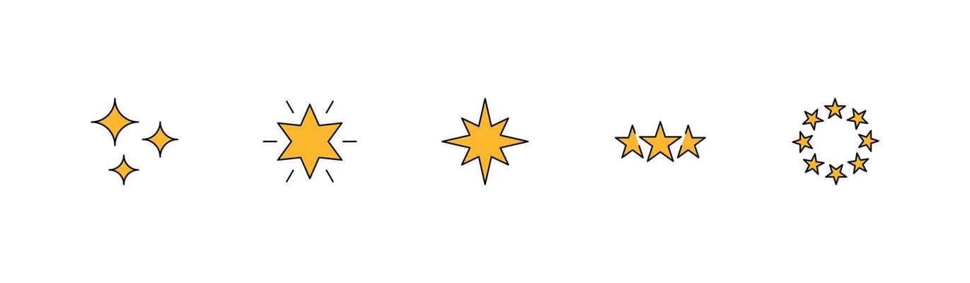 set of starburst vector