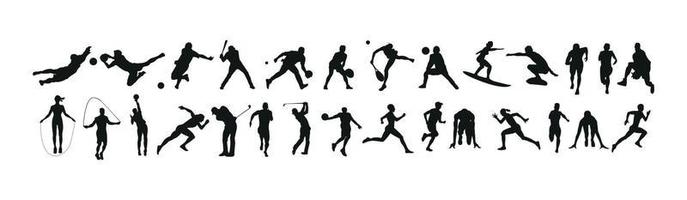Set of vector silhouettes of people in sports vector eps 10