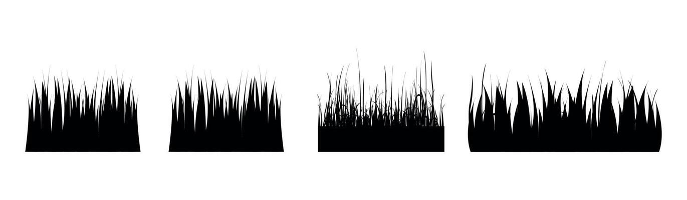 Grass silhouettes set