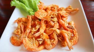 Deep fried shrimp with salt. photo