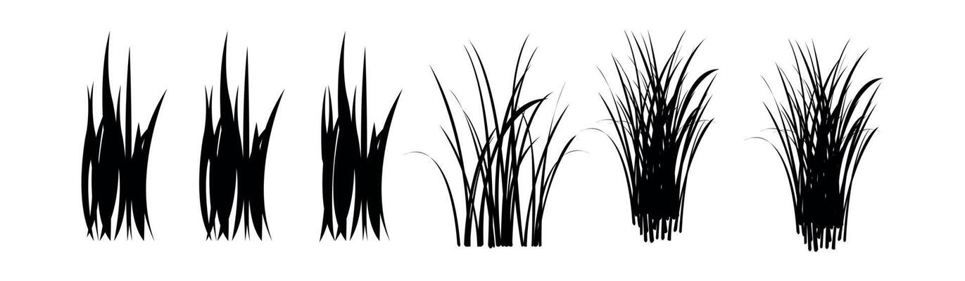 Black grass silhouette vector