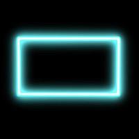 Blue square sign on dark. Neon style. photo