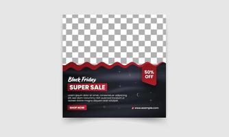 Black Friday Super Sale Social Media Post Template Design vector