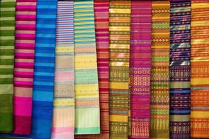 Many silk lined in colorful. Each of them has a beautiful and individual meaning in each color. photo