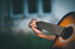 Guitar and nature Good atmosphere photo