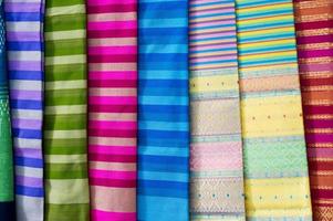 Many silk lined in colorful. Each of them has a beautiful and individual meaning in each color. photo