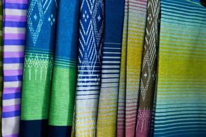 Many silk lined in colorful. Each of them has a beautiful and individual meaning in each color. photo