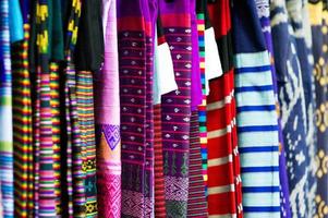 Many silk lined in colorful. Each of them has a beautiful and individual meaning in each color. photo