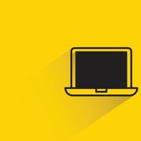 laptop computer on yellow background vector illustration