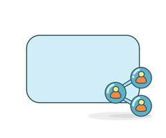 memo board with people network illustration vector