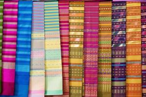 Many silk lined in colorful. Each of them has a beautiful and individual meaning in each color. photo
