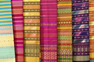 Many silk lined in colorful. Each of them has a beautiful and individual meaning in each color. photo