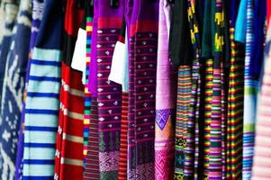 Many silk lined in colorful. Each of them has a beautiful and individual meaning in each color. photo