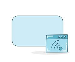 web wifi with memo board vector illustration