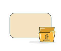 memo board with upload folder illustration vector