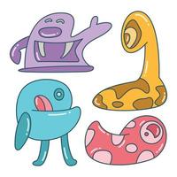 cute and colorful monster characters illustration vector