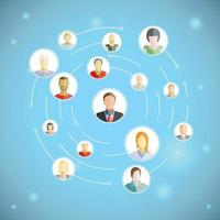 buisnessman and people network vector illustration