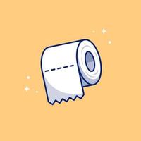 Toilet Tissue Paper Roll Cartoon Vector Icon Illustration.  Healthcare Object Icon Concept Isolated Premium Vector. Flat  Cartoon Style