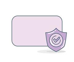 memo board with secured shield illustration vector