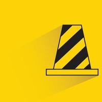 traffic cone yellow background vector