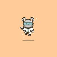 mouse wearing modern astronaut costume vector