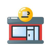 cafe flat gradient style icon. vector illustration for graphic design, website, app