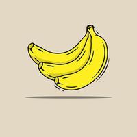 fresh yellow banana fruit vector