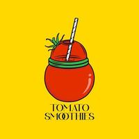 batidos de tomate icono saludable de vegetales frescos vector