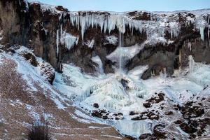 Frozen Waterfall near Vik Iceland photo