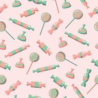 Seamless pattern of sweets and lollipops vector