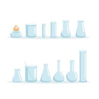 Chemistry laboratory equipment set. Vector illustration.