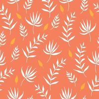 Vector seamless white leaves pattern